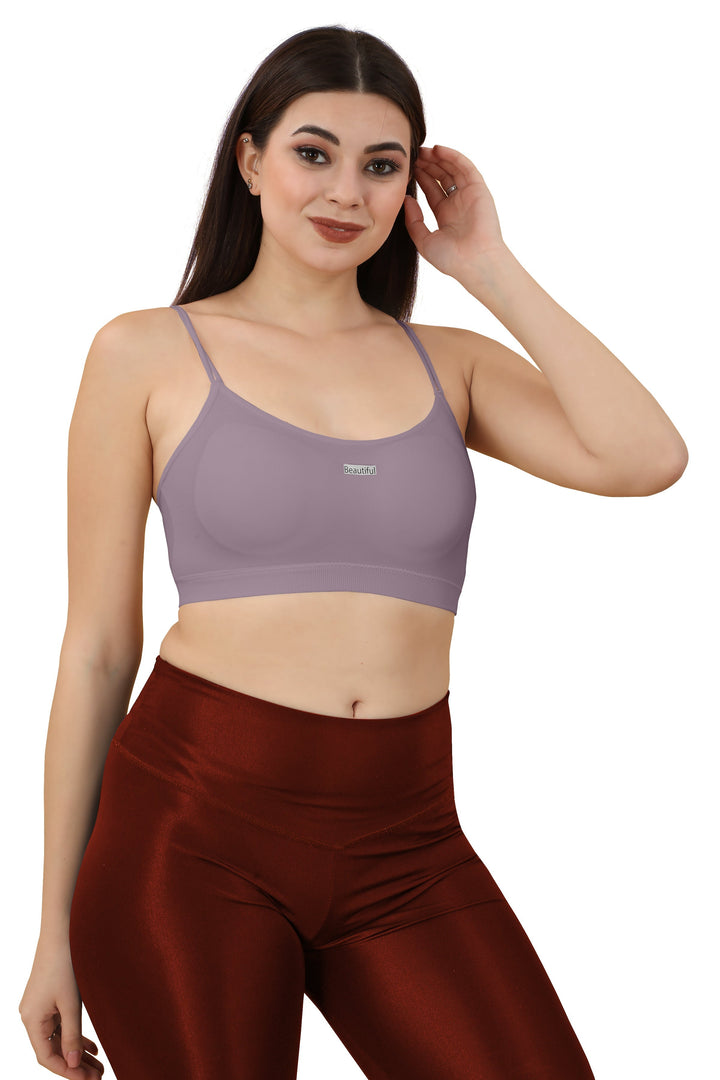 Women's Cotton Lightly Padded Wire Free Sports, Full-Coverage Bra Pack of 3,(Size 28 To 34) Free size